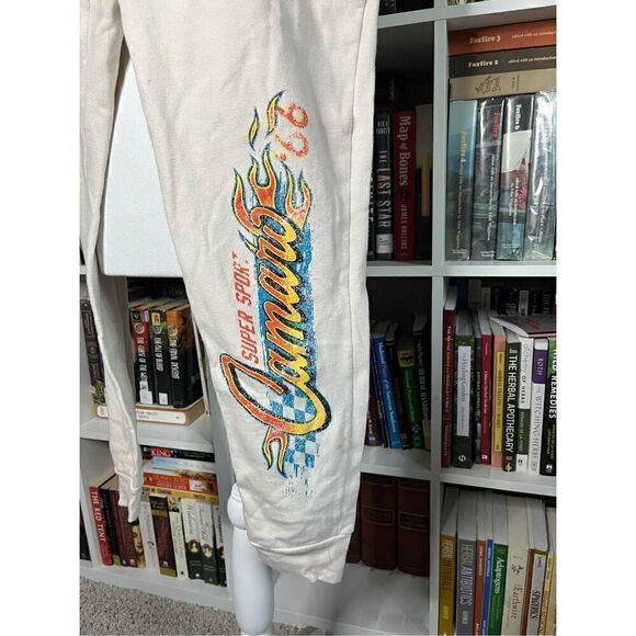 GM Beige Fleece Chevrolet Camaro Super Sport 66  Yoga JoggersSweatpants Size SM - Picture 1 of 6
